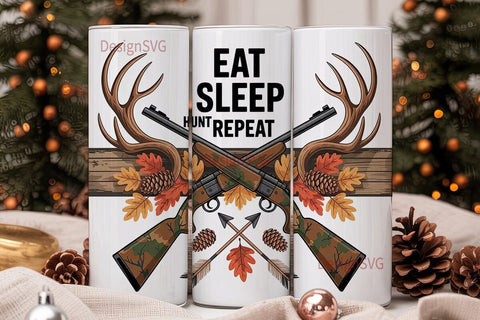 Eat Sleep Hunt Repeat 20oz Tumbler Sublimation DesignSVG 