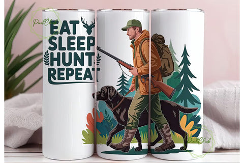 Eat Sleep Hunt Repeat 20oz Tumbler Sublimation PixelChick 