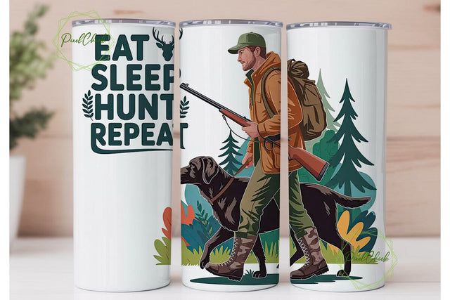 Eat Sleep Hunt Repeat 20oz Tumbler Sublimation PixelChick 