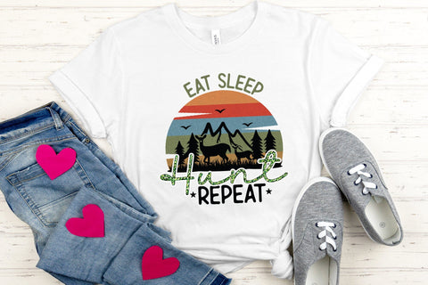 Eat Sleep Hunt Repeat, Hunting PNG Sublimation Sublimation CraftLabSVG 