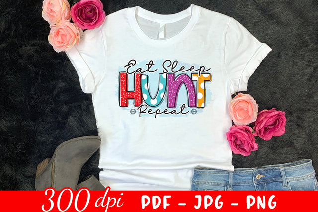 Eat Sleep Hunt Repeat - Hunting Sublimation Sublimation CraftLabSVG 