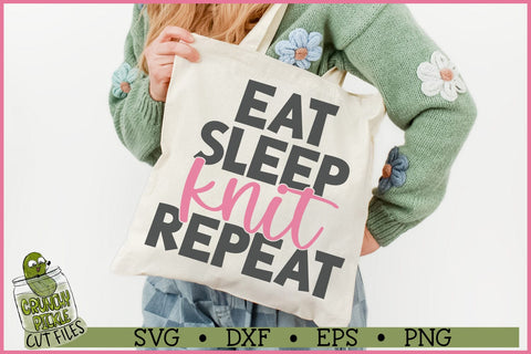 Eat Sleep Knit Repeat SVG File SVG Crunchy Pickle 