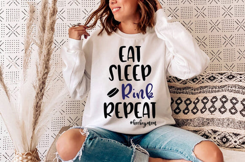 Eat Sleep Rink Repeat Hockey Mom SVG File SVG Pickled Thistle Creative 