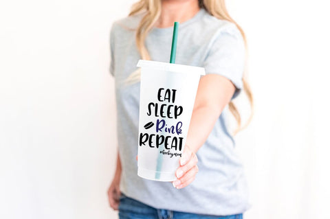Eat Sleep Rink Repeat Hockey Mom SVG File SVG Pickled Thistle Creative 