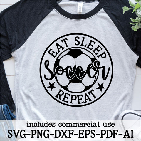 Eat sleep soccer repeat svg | soccer ball svg | soccer svg, png, dxf | soccer shirt svg | soccer quotes | soccer clipart | cricut cut files SVG TonisArtStudio 