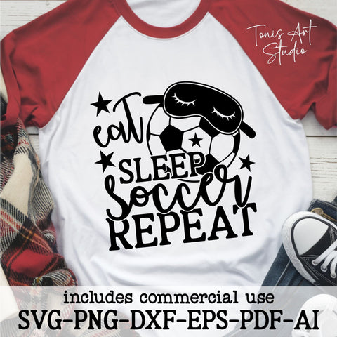 Eat sleep soccer repeat svg | soccer ball svg | soccer svg, png, dxf | soccer shirt svg | soccer quotes | soccer clipart | cricut cut files SVG TonisArtStudio 