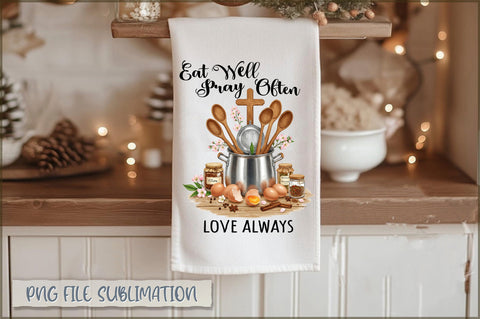 Eat well pray often love always Towel Sublimation Shetara Begum 