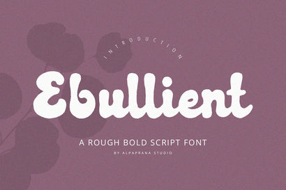 Ebullient - Rough Script Font Alpaprana Studio 