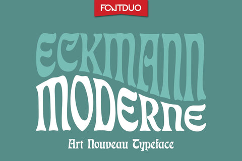 Eckmann Moderne Elegant Art Nouveau Font Font FontDuo 