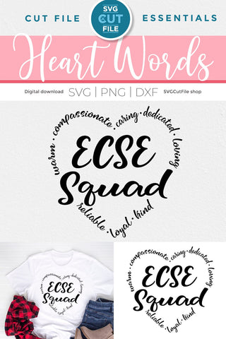 ECSE Squad svg for Early childhood special education team crew or staff SVG SVG Cut File 