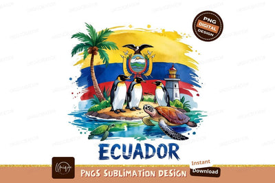 Ecuador Animals Flag Galapagos Island Sublimation Png Sublimation Designangry 