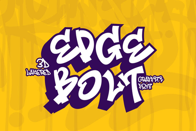 Edge Bolt - 3d Layered Graffiti font Font Mozzatype 