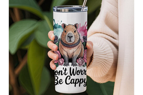 Edgy Capybara 20oz Tumbler Wrap Sublimation DesignSVG 