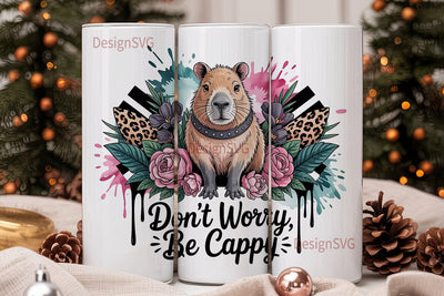 Edgy Capybara 20oz Tumbler Wrap Sublimation DesignSVG 