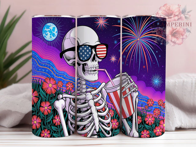 Edgy Patriotic Skull Tumbler, American Flag Skull Wrap, 4th Of July Tumbler Design, USA Skull Sublimation, Red White Blue Skull, Independence Day Tumbler, Edgy Patriotic Tumbler Sublimation Li Zamperini 
