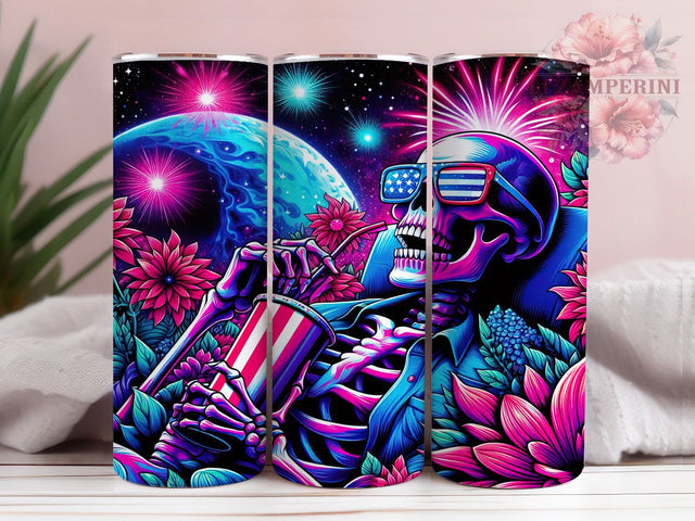 Edgy Patriotic Skull Tumbler, American Flag Skull Wrap, 4th Of July Tumbler Design, USA Skull Sublimation, Red White Blue Skull, Independence Day Tumbler, Edgy Patriotic Tumbler Sublimation Li Zamperini 