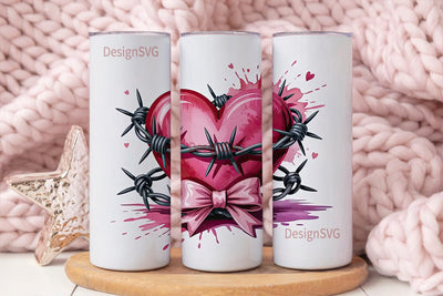 Edgy Pink Heart 20oz Tumbler Design Sublimation DesignSVG 