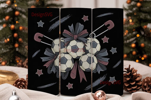 Edgy Soccer Tumbler Wrap PNG Sublimation DesignSVG 