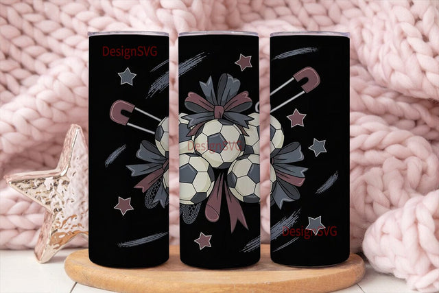 Edgy Soccer Tumbler Wrap PNG Sublimation DesignSVG 