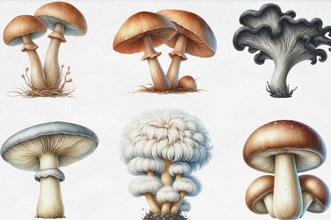 Edible Mushrooms Sublimation Clipart Sublimation SVGista 