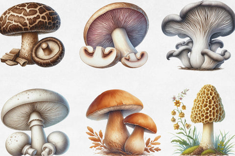 Edible Mushrooms Sublimation Clipart Sublimation SVGista 