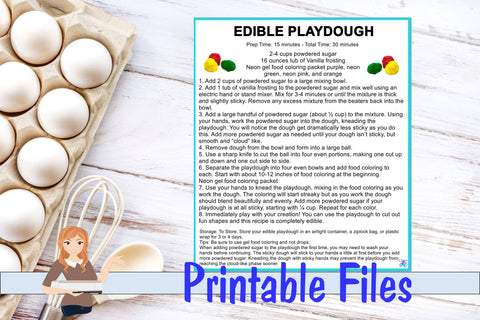 Edible Playdough Recipe Card Digital Pattern Family Creations 