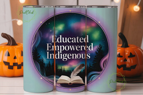 Educated Indigenous Tumbler Wrap Sublimation PixelChick 