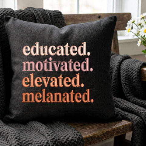 Educated Motivated Elevated Melanated Embroidery Design – Black Girl Empowerment Inspirational Machine Embroidery File Embroidery/Applique DESIGNS PatternFeed8 