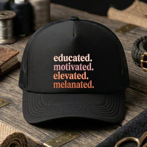 Educated Motivated Elevated Melanated Embroidery Design – Black Girl Empowerment Inspirational Machine Embroidery File Embroidery/Applique DESIGNS PatternFeed8 