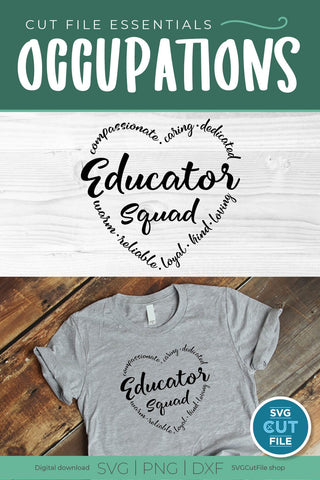 Educator Squad svg, Teacher appreciation svg, teacher team tribe crew or staff SVG SVG Cut File 