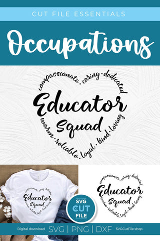 Educator Squad svg, Teacher appreciation svg, teacher team tribe crew or staff SVG SVG Cut File 