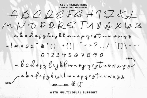 Edwarstile Signature Typeface Font Fadeline Std. 