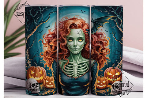 Eerie Witch Pumpkin 20oz Tumbler Wrap Sublimation sassyprint 
