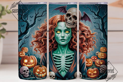 Eerie Witch Pumpkin 20oz Tumbler Wrap Sublimation sassyprint 