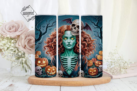 Eerie Witch Pumpkin 20oz Tumbler Wrap Sublimation sassyprint 