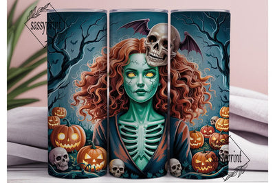 Eerie Witch Pumpkin 20oz Tumbler Wrap Sublimation sassyprint 