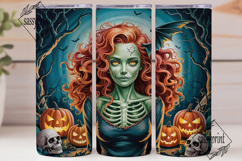 Eerie Witch Pumpkin 20oz Tumbler Wrap Sublimation sassyprint 