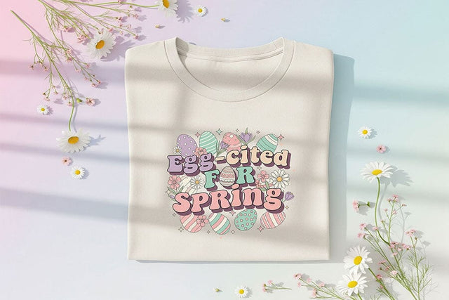 Egg-cited for Spring Png, Easter Quote Png, Cute Easter Design, Spring Bunny Png, Pastel Easter Png, Sublimation File Digital Download SVG TiffsCraftyCreations 