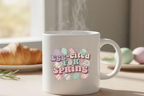 Egg-cited for Spring Png, Easter Quote Png, Cute Easter Design, Spring Bunny Png, Pastel Easter Png, Sublimation File Digital Download SVG TiffsCraftyCreations 