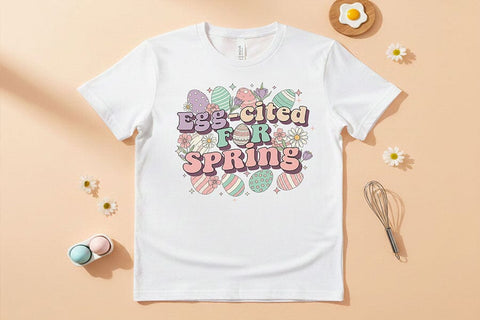 Egg-cited for Spring Png, Easter Quote Png, Cute Easter Design, Spring Bunny Png, Pastel Easter Png, Sublimation File Digital Download SVG TiffsCraftyCreations 