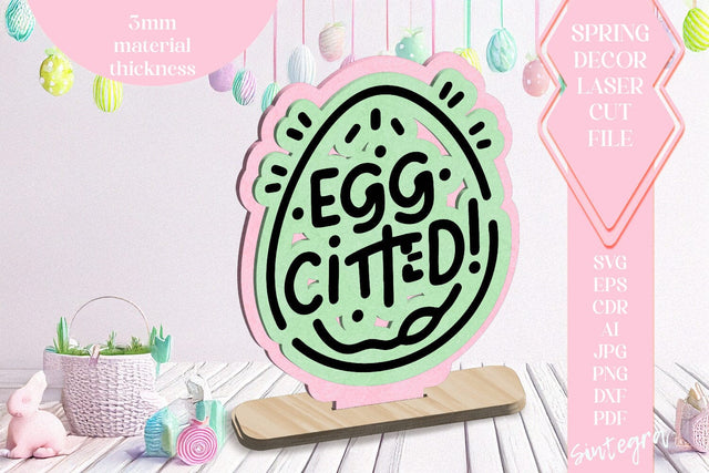 Egg-Citted Easter Ornament Laser Cut SVG v1 SVG Sintegra 