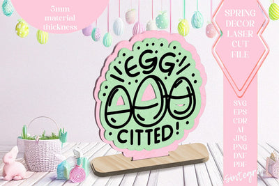 Egg-Citted Easter Ornament Laser Cut SVG v3 SVG Sintegra 