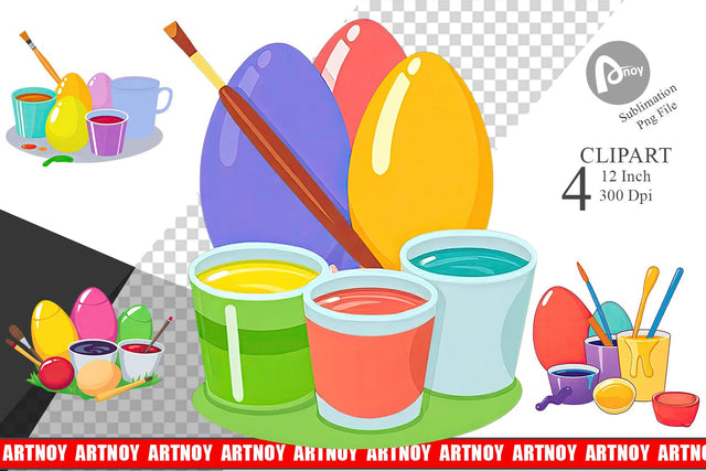 Egg Dye Kit Clipart Sublimation artnoy 