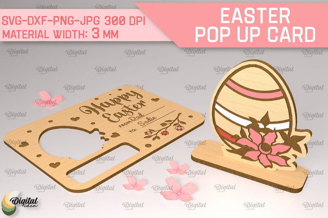 Egg Easter Pop Up Card SVG. Greeting Easter Card Laser Cut SVG Evgenyia Guschina 
