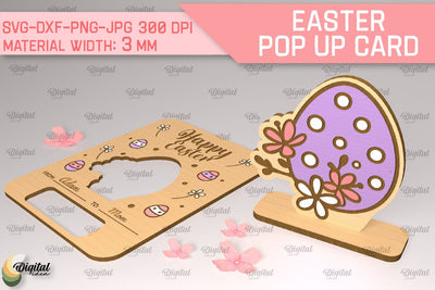 Egg Easter Pop Up Card SVG. Greeting Easter Card Laser Cut SVG Evgenyia Guschina 