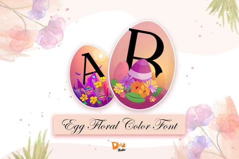 Egg Floral Font Dm Letter Studio 