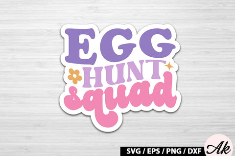Egg hunt squad Retro Sticker SVG akazaddesign 