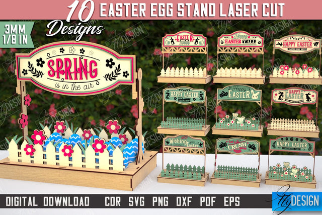 Egg Stand for Easter Bundle | Easter Bunny | Easter Egg Holder | CNC Files SVG Fly Design 