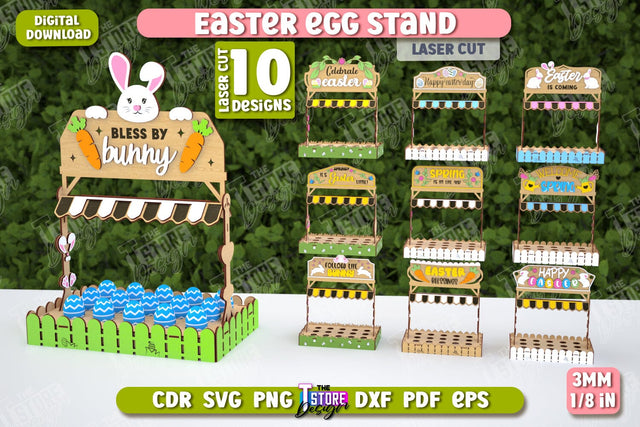 Egg Stand for Easter Bundle | Easter Bunny | Easter Egg Holder | CNC Files SVG The T Store Design 