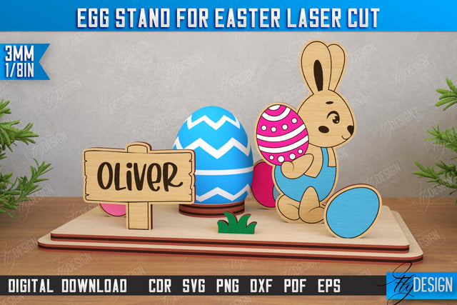 Egg Stand for Easter | Easter Bunny | Easter Egg Holder | CNC File SVG Fly Design 